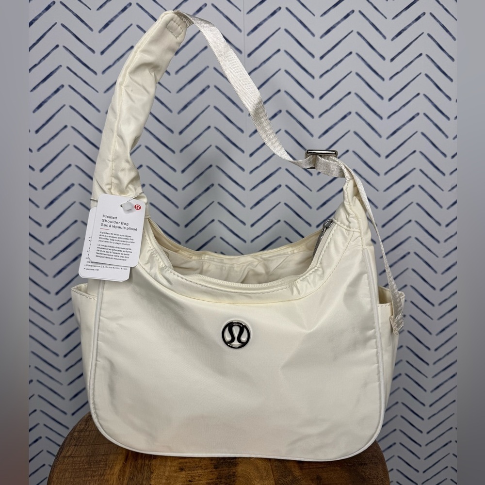 NWT Lululemon Inspired City Nylon Ivory Shoulder Tote Bag 4L